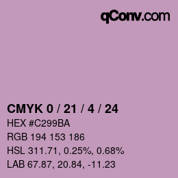 カラーコード: CMYK 0 / 21 / 4 / 24 | qconv.com