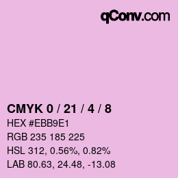 カラーコード: CMYK 0 / 21 / 4 / 8 | qconv.com