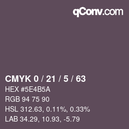 Farbcode: CMYK 0 / 21 / 5 / 63 | qconv.com