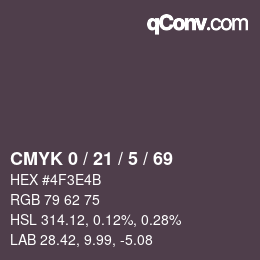 颜色代码: CMYK 0 / 21 / 5 / 69 | qconv.com