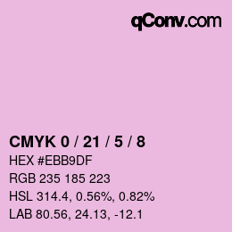 カラーコード: CMYK 0 / 21 / 5 / 8 | qconv.com