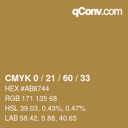 Color code: CMYK 0 / 21 / 60 / 33 | qconv.com