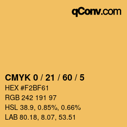 颜色代码: CMYK 0 / 21 / 60 / 5 | qconv.com