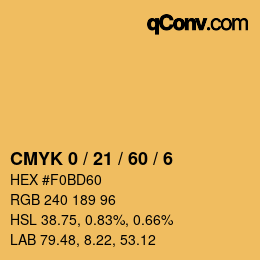 カラーコード: CMYK 0 / 21 / 60 / 6 | qconv.com