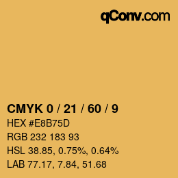 カラーコード: CMYK 0 / 21 / 60 / 9 | qconv.com