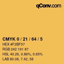 Color code: CMYK 0 / 21 / 64 / 5 | qconv.com