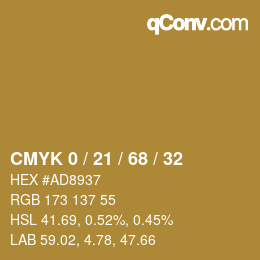 Color code: CMYK 0 / 21 / 68 / 32 | qconv.com