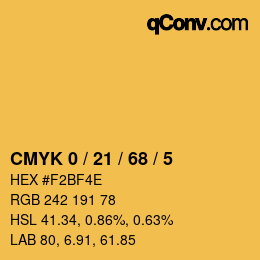 カラーコード: CMYK 0 / 21 / 68 / 5 | qconv.com