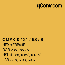 カラーコード: CMYK 0 / 21 / 68 / 8 | qconv.com