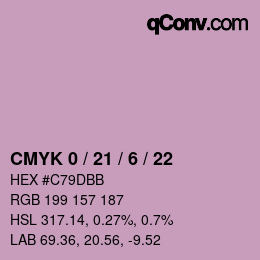 颜色代码: CMYK 0 / 21 / 6 / 22 | qconv.com
