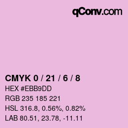 カラーコード: CMYK 0 / 21 / 6 / 8 | qconv.com