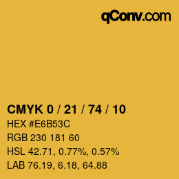 Código de color: CMYK 0 / 21 / 74 / 10 | qconv.com