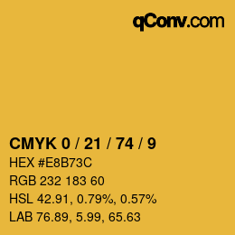 Farbcode: CMYK 0 / 21 / 74 / 9 | qconv.com