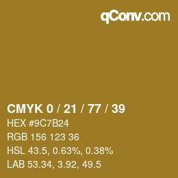 Color code: CMYK 0 / 21 / 77 / 39 | qconv.com