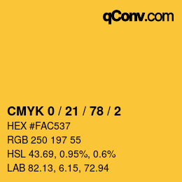 Color code: CMYK 0 / 21 / 78 / 2 | qconv.com