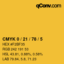 Color code: CMYK 0 / 21 / 78 / 5 | qconv.com