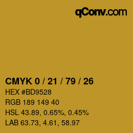 Color code: CMYK 0 / 21 / 79 / 26 | qconv.com