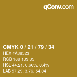 Código de color: CMYK 0 / 21 / 79 / 34 | qconv.com