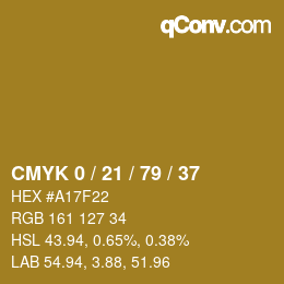 Color code: CMYK 0 / 21 / 79 / 37 | qconv.com
