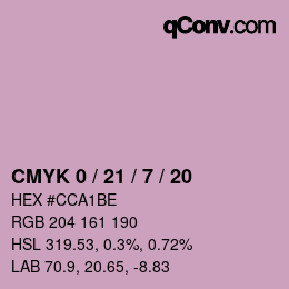 Color code: CMYK 0 / 21 / 7 / 20 | qconv.com