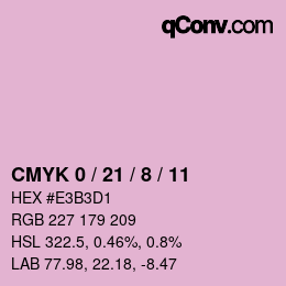 颜色代码: CMYK 0 / 21 / 8 / 11 | qconv.com