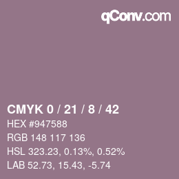 颜色代码: CMYK 0 / 21 / 8 / 42 | qconv.com
