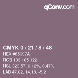 颜色代码: CMYK 0 / 21 / 8 / 48 | qconv.com