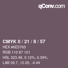 カラーコード: CMYK 0 / 21 / 8 / 57 | qconv.com