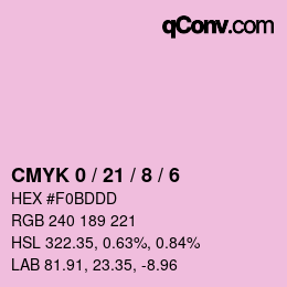 Farbcode: CMYK 0 / 21 / 8 / 6 | qconv.com