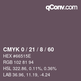 カラーコード: CMYK 0 / 21 / 8 / 60 | qconv.com