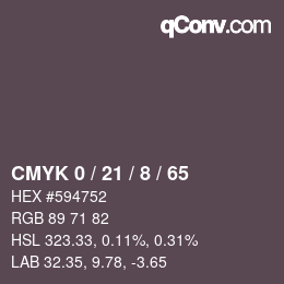 カラーコード: CMYK 0 / 21 / 8 / 65 | qconv.com