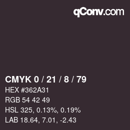 カラーコード: CMYK 0 / 21 / 8 / 79 | qconv.com