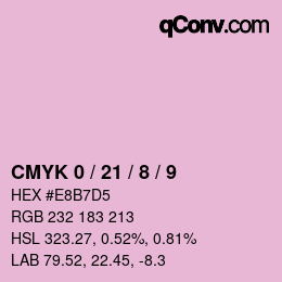 カラーコード: CMYK 0 / 21 / 8 / 9 | qconv.com