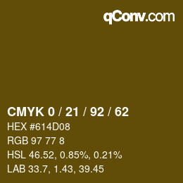 カラーコード: CMYK 0 / 21 / 92 / 62 | qconv.com