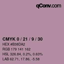 カラーコード: CMYK 0 / 21 / 9 / 30 | qconv.com