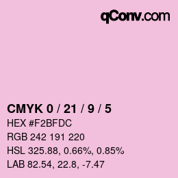 カラーコード: CMYK 0 / 21 / 9 / 5 | qconv.com