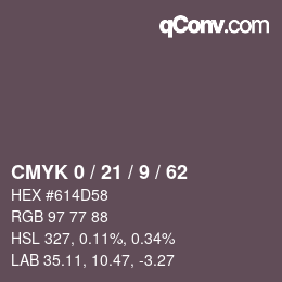 Color code: CMYK 0 / 21 / 9 / 62 | qconv.com