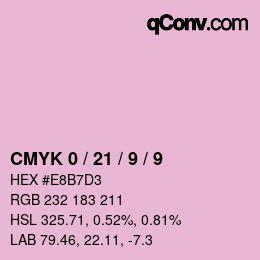 カラーコード: CMYK 0 / 21 / 9 / 9 | qconv.com