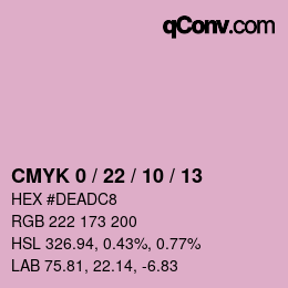 Color code: CMYK 0 / 22 / 10 / 13 | qconv.com