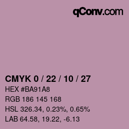 颜色代码: CMYK 0 / 22 / 10 / 27 | qconv.com