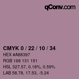 Color code: CMYK 0 / 22 / 10 / 34 | qconv.com
