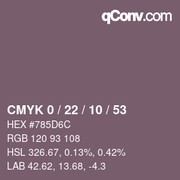 Farbcode: CMYK 0 / 22 / 10 / 53 | qconv.com