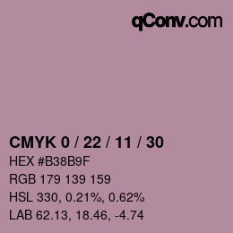 颜色代码: CMYK 0 / 22 / 11 / 30 | qconv.com