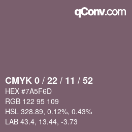 颜色代码: CMYK 0 / 22 / 11 / 52 | qconv.com
