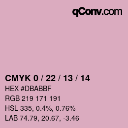 カラーコード: CMYK 0 / 22 / 13 / 14 | qconv.com