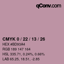 Color code: CMYK 0 / 22 / 13 / 26 | qconv.com