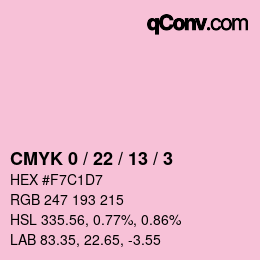 Color code: CMYK 0 / 22 / 13 / 3 | qconv.com