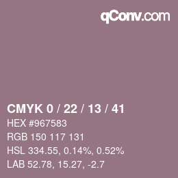 Color code: CMYK 0 / 22 / 13 / 41 | qconv.com