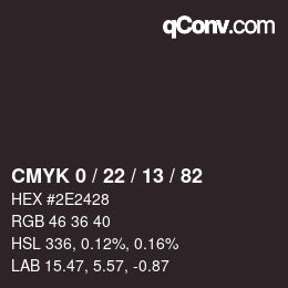 Color code: CMYK 0 / 22 / 13 / 82 | qconv.com