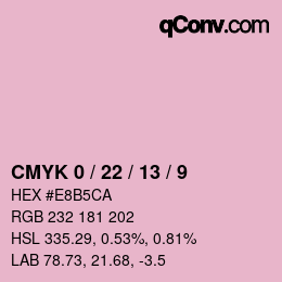 カラーコード: CMYK 0 / 22 / 13 / 9 | qconv.com